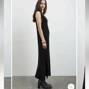 H&m rib knit dark brown midi dress Sz L